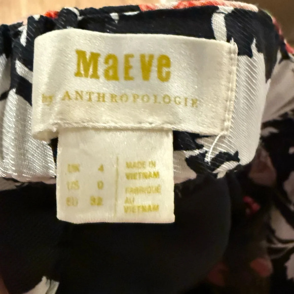 Maeve Anthropologie Women Size 4 Floral Wide Leg Pants Viscose - Picture 7 of 10